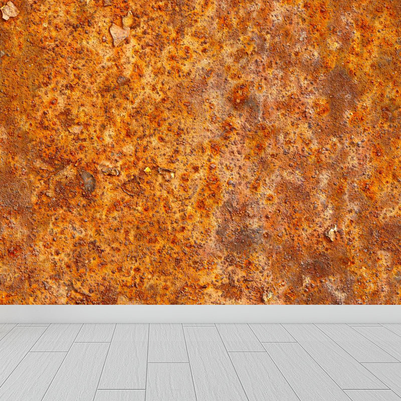 Full Size Rusting Metal Mural House Interior Abstract Wall Decor in Dark Color, Waterproof Orange Clearhalo 'Wall Decor' 'Wall Mural' 1757447
