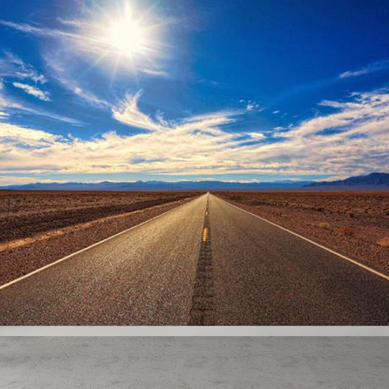 Photography Style Cloud Mural Decal for Dining Room, Pastel Color, Custom Size Available Blue Clearhalo 'Wall Decor' 'Wall Mural' 1758680