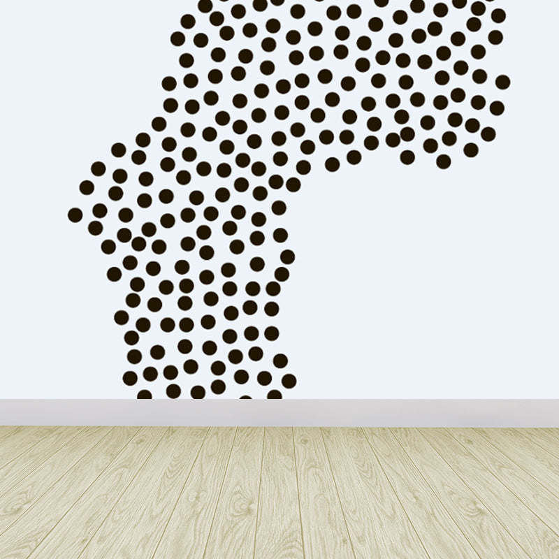 Full Size Plant Wallpaper Mural Stain-Proof Contemporary Living Room Wall Covering Black Clearhalo 'Wall Decor' 'Wall Mural' 1758871