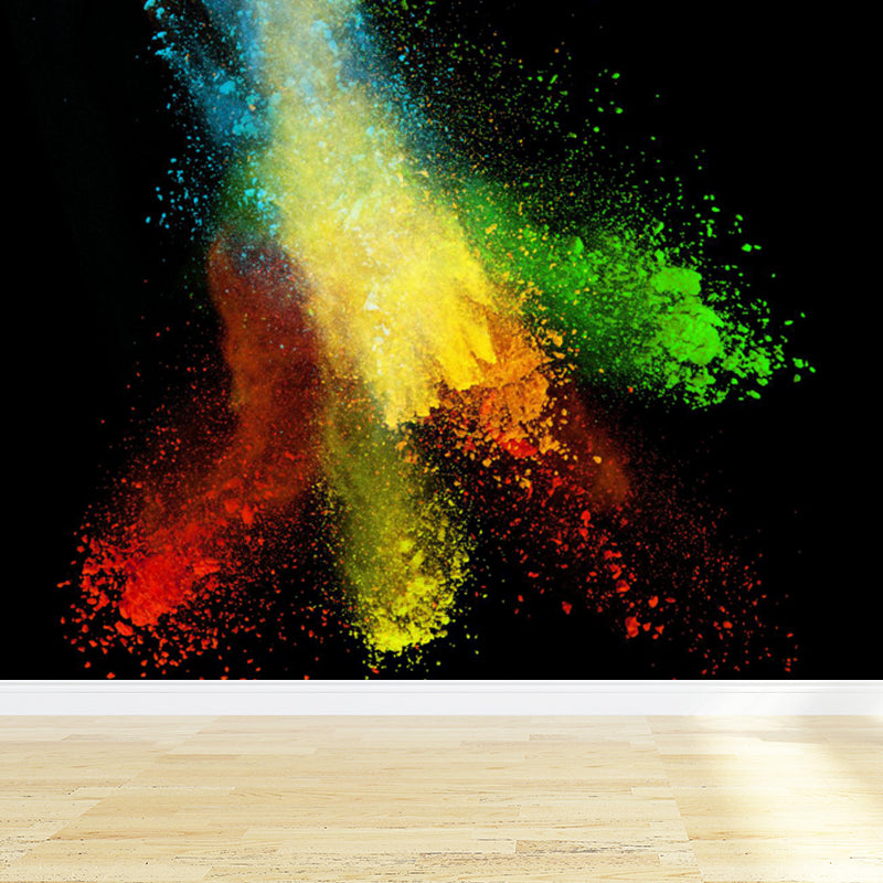 Cool Burst Print Mural Wallpaper Living Room Abstract Wall Art, Custom Size Available Yellow Clearhalo 'Wall Decor' 'Wall Mural' 1759116