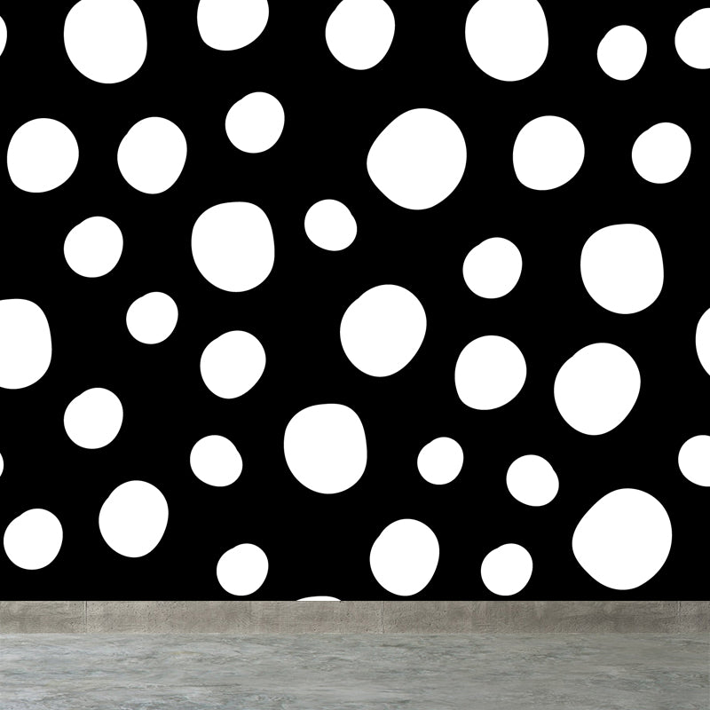 Huge Illustration Modern Wallpaper Mural with Geometrical Pattern in Black and White Black Design 4 Clearhalo 'Wall Decor' 'Wall Mural' 1759381