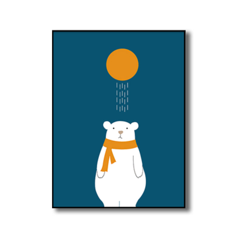 Sea Bear Canvas Print Kids Style Mammal Wall Art Decor in Light Color, Multiple Sizes Clearhalo 'Art Gallery' 'Canvas Art' 'Kids' Arts' 1760351