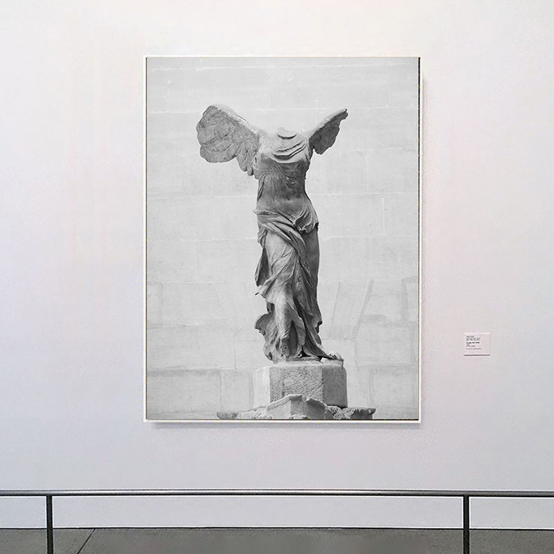 Grey Nordic Canvas Print Photo Winged Victory of Samothrace Wall Art Decor for Room Clearhalo 'Arts' 'Canvas Art' 1760824