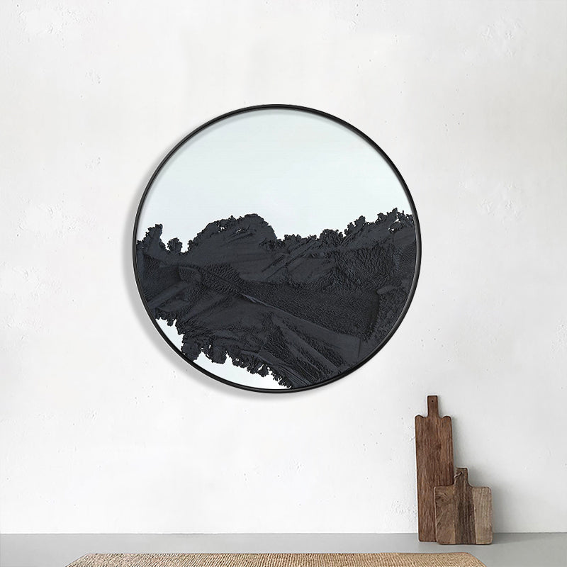 Pastel Color Abstract Canvas Textured Scandinavian Style Girls Bedroom Wall Art Print Black Clearhalo 'Arts' 'Canvas Art' 1761200