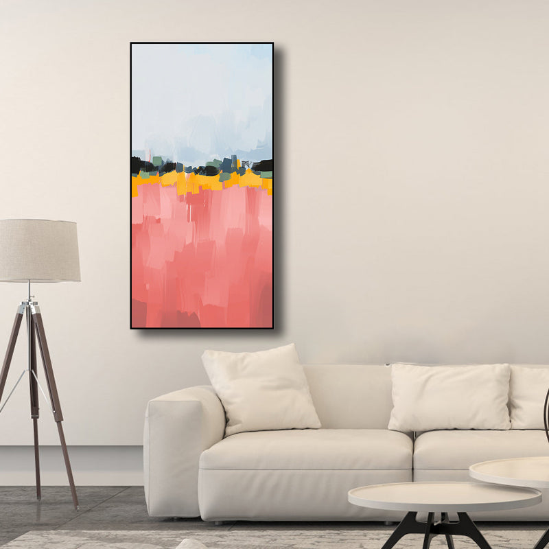 Light Color Brush Stroke Canvas Modern Art Style Textured Wall Decor for Living Room Pink Clearhalo 'Arts' 'Canvas Art' 1762258