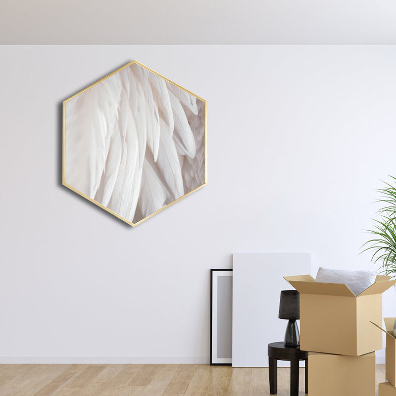 Fashional Pattern Wall Decor Nordic Textured Girls Bedroom Canvas, Multiple Sizes White Clearhalo 'Arts' 'Canvas Art' 1762595