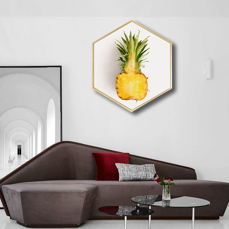 Scandinavian Style Tasty Fruits Canvas Light Color Textured Art Print for Dining Room Light Yellow Clearhalo 'Arts' 'Canvas Art' 1762888