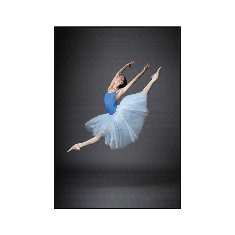 Photographic Ballet Canvas Print Glam Textured Wall Art Decor in Blue for Living Room Clearhalo 'Arts' 'Canvas Art' 1762976