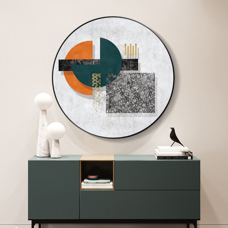 Pastel Color Geometric Canvas Print Textured Wall Art Decor for Bathroom, Multiple Sizes Grey Clearhalo 'Arts' 'Canvas Art' 1763177