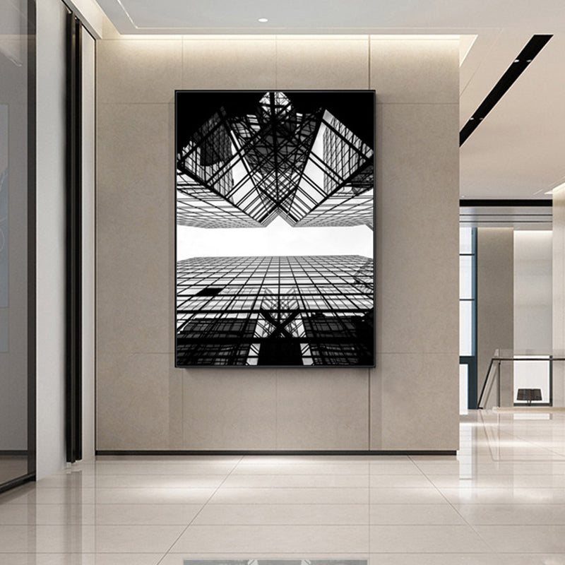 Contemporary Style Tall Building Canvas Light Color Textured Art Print for Dining Room Clearhalo 'Art Gallery' 'Canvas Art' 'Contemporary Art Gallery' 'Modern' Arts' 1763292