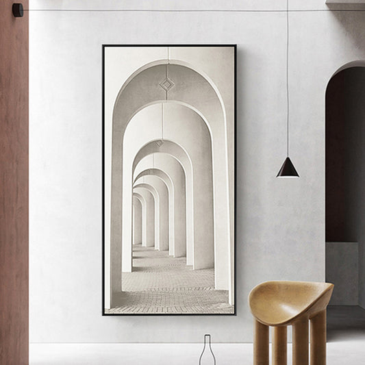Modern Long Corridor Canvas Art for Bedroom Photography Wall Decor, Multiple Sizes White Clearhalo 'Art Gallery' 'Canvas Art' 'Contemporary Art Gallery' 'Modern' Arts' 1763843