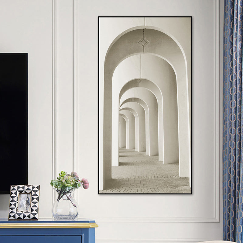 Modern Long Corridor Canvas Art for Bedroom Photography Wall Decor, Multiple Sizes Clearhalo 'Art Gallery' 'Canvas Art' 'Contemporary Art Gallery' 'Modern' Arts' 1763844