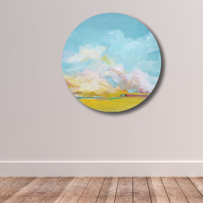Pastel Color Cloud Scenery Painting Textured Modern Art Dining Room Canvas Print Blue Clearhalo 'Arts' 'Canvas Art' 1763966