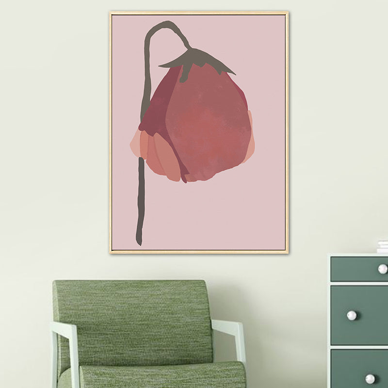 Pink Flower Canvas Wall Art Textured Nordic Living Room Wall Decor, Multiple Sizes Light Pink Clearhalo 'Arts' 'Canvas Art' 1764552