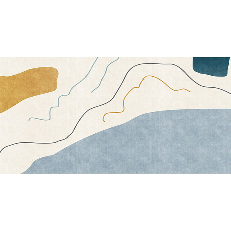 Modernist Abstract Rug Blue and Beige Polyester Rug Non-Slip Backing Washable Pet Friendly Carpet for Home Clearhalo 'Area Rug' 'Rug' 1766319