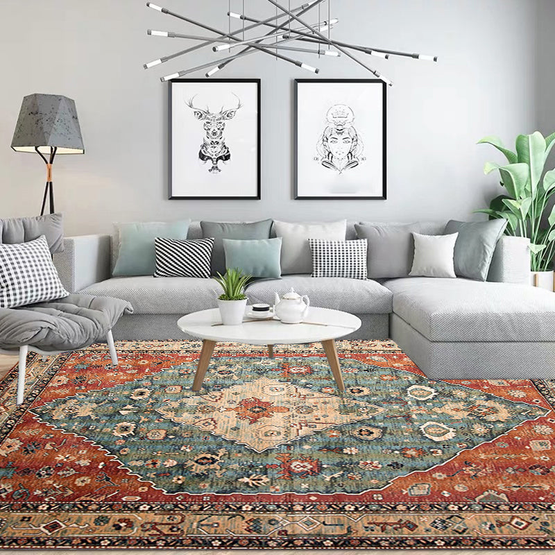 Multicolor Shabby Chic Rug Polyester Tribal Pattern Rug Pet Friendly Washable Anti-Slip Backing Carpet for Decoration Clearhalo 'Area Rug' 'Rugs' 'Shabby Chic' Rug' 1766719