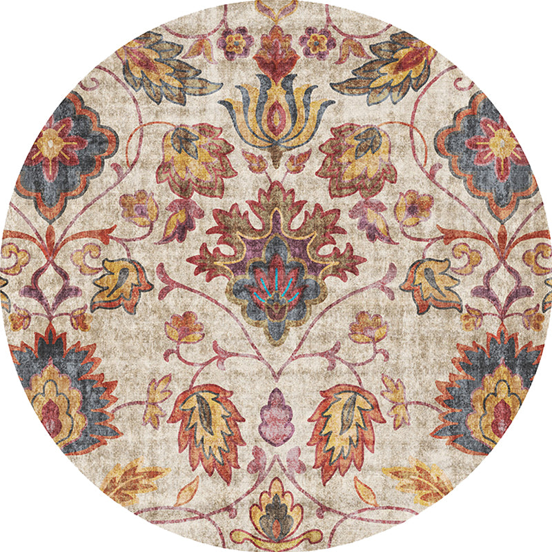 Multicolor Shabby Chic Rug Polyester Tribal Flower Pattern Rug Pet Friendly Washable Anti-Slip Backing Carpet for Decoration Clearhalo 'Area Rug' 'Rugs' 'Shabby Chic' Rug' 1767044