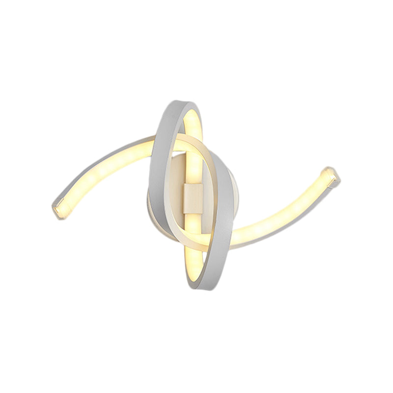 Knotted Linear Wall Mounted Light Modernist Metallic LED White Wall Sconce Lighting Clearhalo 'Cast Iron' 'Glass' 'Industrial' 'Modern wall lights' 'Modern' 'Tiffany' 'Traditional wall lights' 'Wall Lamps & Sconces' 'Wall Lights' Lighting' 1771066