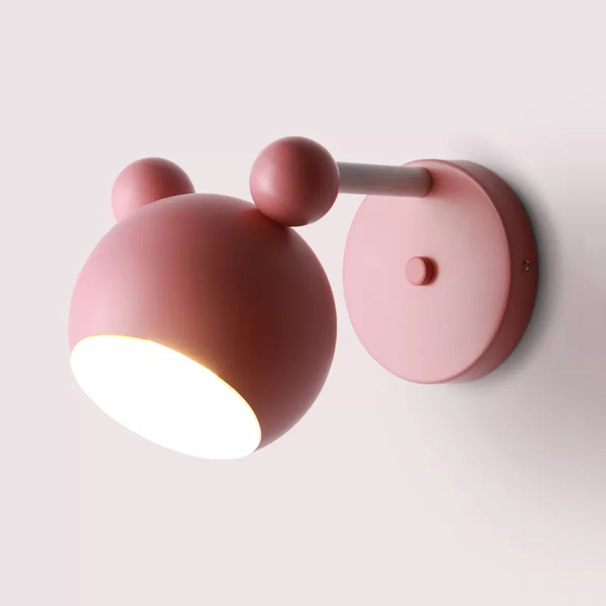 Rotatable Single Light Mouse Wall Light Nordic Stylish Metal Sconce Light for Study Room Pink Long Arm Clearhalo 'Wall Lamps & Sconces' 'Wall Lights' Lighting' 17735