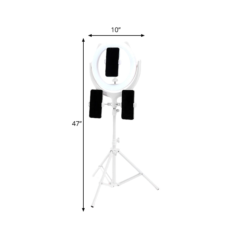 Simple LED Mirror Light White Round Shaped Tripod Fill-in Flush Lamp with Metallic Shade Clearhalo 'Cast Iron' 'Glass' 'Industrial' 'Modern wall lights' 'Modern' 'Tiffany' 'Traditional wall lights' 'Vanity Lights' 'Wall Lights' Lighting' 1781643