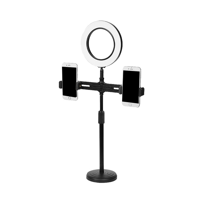 Metal Circle Shaped Make-Up Lamp Modernist LED Fill Lighting in Black with USB Port Clearhalo 'Cast Iron' 'Glass' 'Industrial' 'Modern wall lights' 'Modern' 'Tiffany' 'Traditional wall lights' 'Vanity Lights' 'Wall Lights' Lighting' 1781876