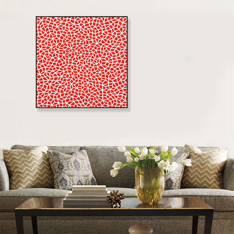 Pop Art Seamless Pattern Canvas Bright Color Illustration Geometric Wall Art Print Pink Clearhalo 'Arts' 'Canvas Art' 1782292