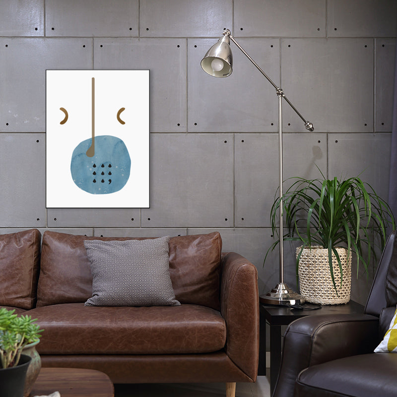 Oddness Pattern Painting Boys Bedroom Illustration Abstract Wall Art Print in Blue Clearhalo 'Arts' 'Canvas Art' 1782837