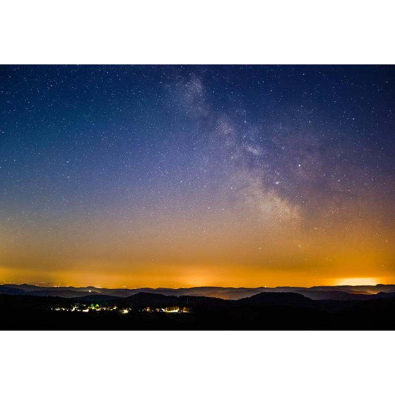 Blue-Yellow Nightfall Stars Mural Moisture Resistant Wall Covering for Living Room Clearhalo 'Wall Decor' 'Wall Mural' 1784353