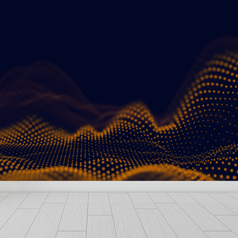 Futuristic Abstract Graphic Mural for Boys Bedroom Customised Wall Covering in Soft Color Light Orange Clearhalo 'Wall Decor' 'Wall Mural' 1784809