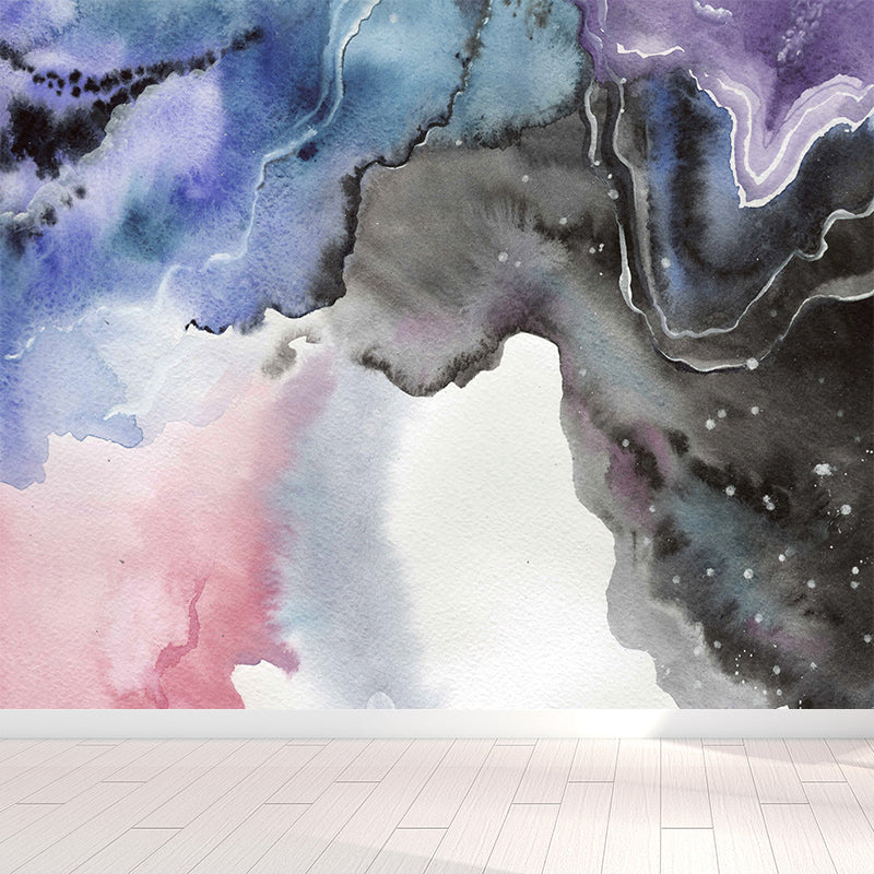 Soft Color Graphic Mural Wallpaper Abstract Modern Stain-Proof Wall Covering for Kitchen Pink Clearhalo 'Wall Decor' 'Wall Mural' 1784859