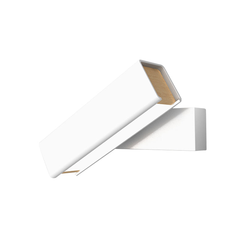 Rotatable Cuboidal LED Sconce Lamp Modern Aluminum Black/White-Wood Wall Mounted Lighting in Warm/White Light Clearhalo 'Cast Iron' 'Glass' 'Industrial' 'Modern wall lights' 'Modern' 'Tiffany' 'Traditional wall lights' 'Wall Lamps & Sconces' 'Wall Lights' Lighting' 1789039