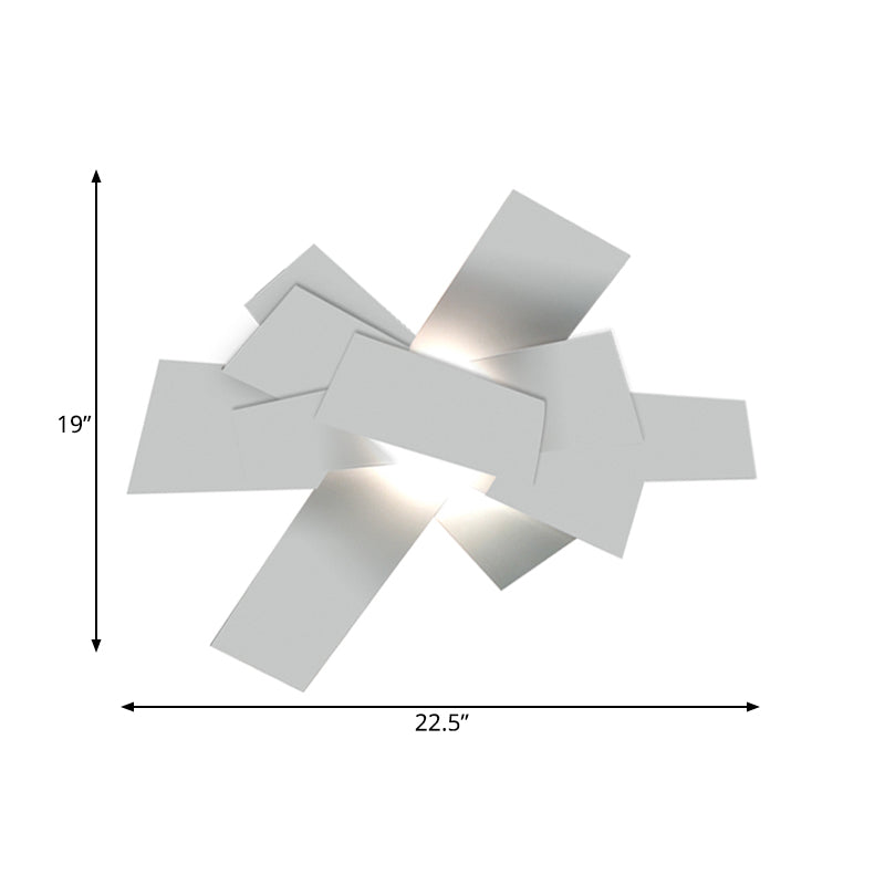 Metallic Stacked Surface Wall Sconce Nordic Novelty 1 Bulb White Wall Light Fixture Clearhalo 'Cast Iron' 'Glass' 'Industrial' 'Modern wall lights' 'Modern' 'Tiffany' 'Traditional wall lights' 'Wall Lamps & Sconces' 'Wall Lights' Lighting' 1789476