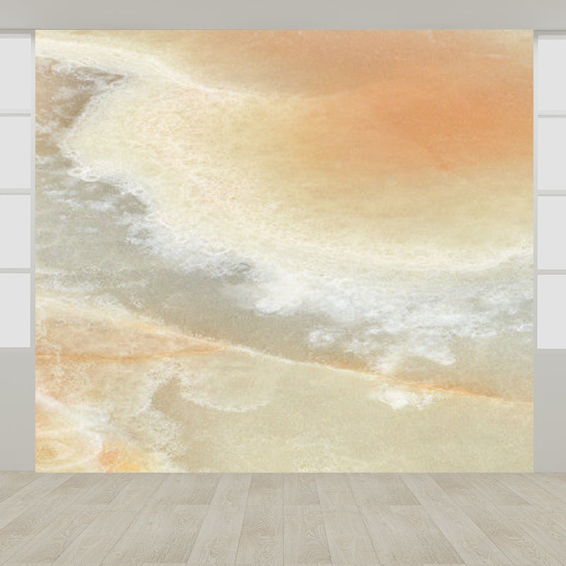 Modern Faux Marble Mural Non-Woven Texture Waterproof Light Color Wall Art for Bedroom Beige Clearhalo 'Wall Decor' 'Wall Mural' 1792097
