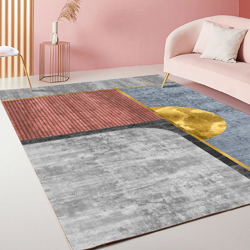 Casual Stripe Pattern Rug Multicolor Modernist Rug Polyester Pet Friendly Washable Non-Slip Area Rug for Living Room Gold Clearhalo 'Area Rug' 'Rug' 1792326