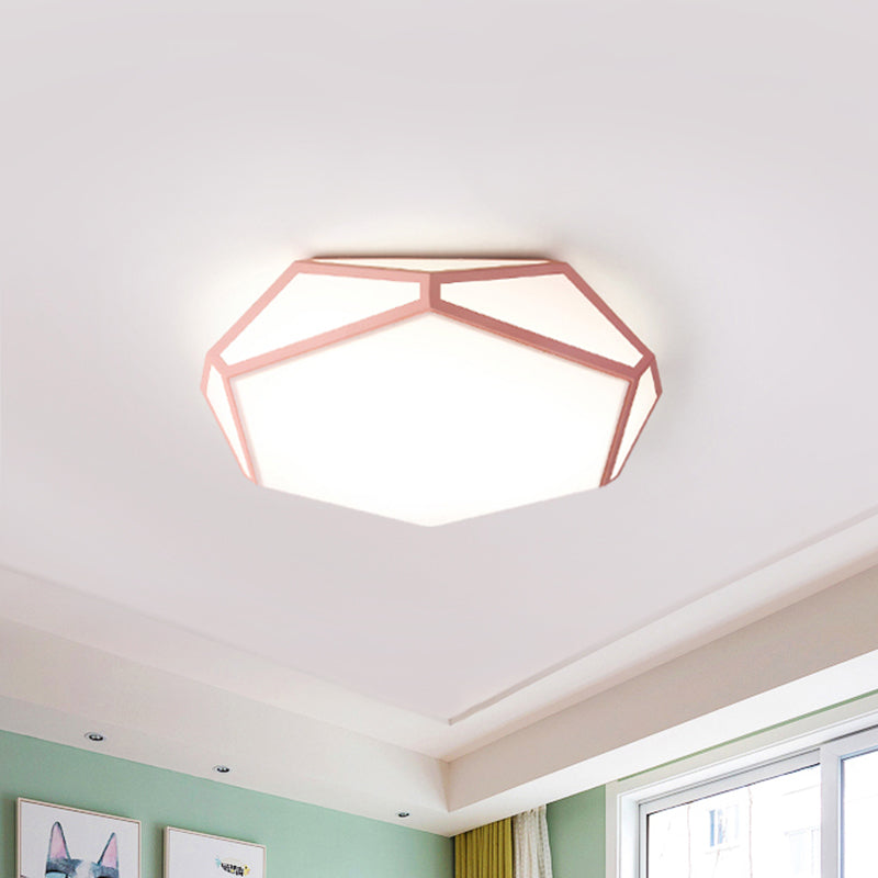 Nordic Hexagon Shape Ceiling Mount Light Acrylic Candy Colored LED Ceiling Light for Corridor Clearhalo 'Ceiling Lights' 'Close To Ceiling Lights' 'Close to ceiling' 'Flush mount' Lighting' 1796889