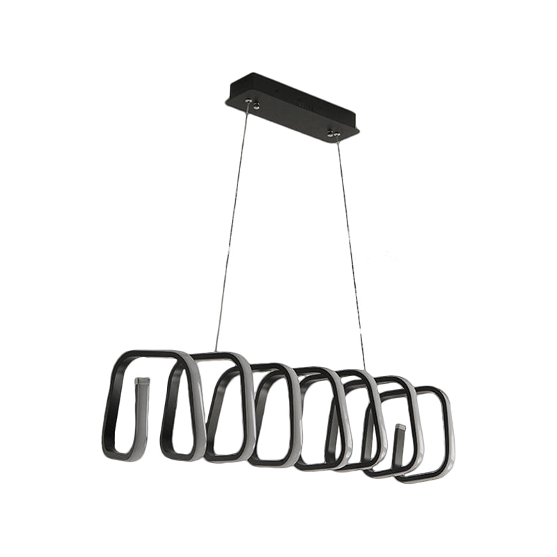 Triangle/Square Dining Room Island Light Metal LED Minimalism Ceiling Hang Fixture in Black Clearhalo 'Ceiling Lights' 'Island Lights' Lighting' 1804466