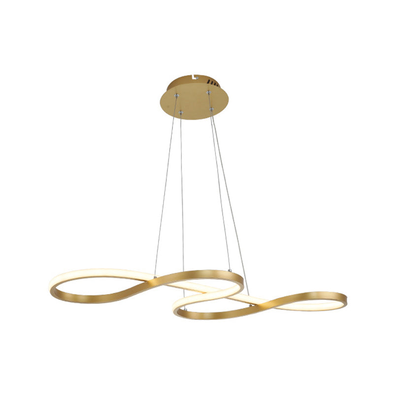 Metallic Twining Chandelier Lamp Simplicity Black/White/Gold LED Pendant Lighting Fixture in Warm/White Light Clearhalo 'Ceiling Lights' 'Chandeliers' 'Modern Chandeliers' 'Modern' Lighting' 1804750