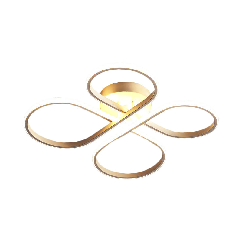 23"/27.5" W Minimalist LED Semi Flush White Floral Close to Ceiling Lighting with Acrylic Shade, Warm/White Light Clearhalo 'Ceiling Lights' 'Close To Ceiling Lights' 'Close to ceiling' 'Semi-flushmount' Lighting' 1805362