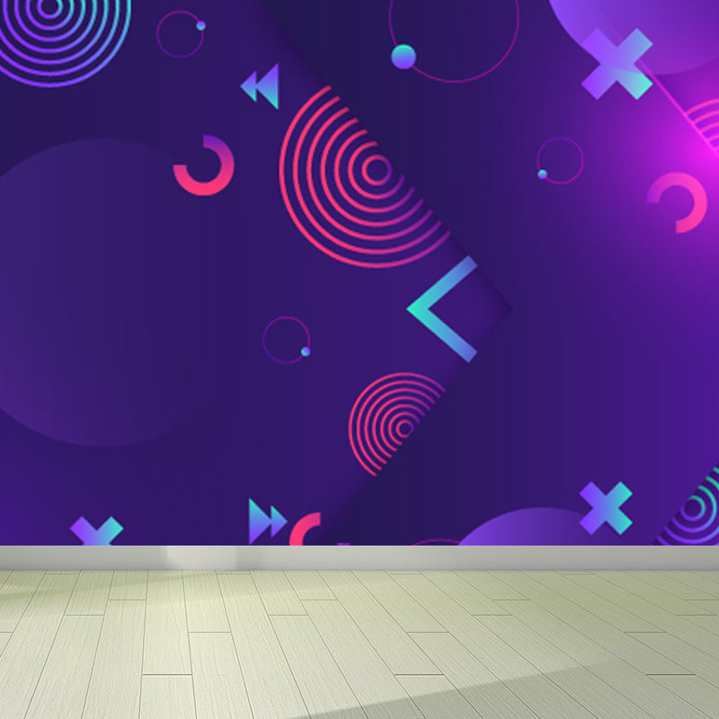 Dark Color Geometric Wallpaper Mural Abstract Modern Waterproofing Wall Art for Home Purple Clearhalo 'Wall Decor' 'Wall Mural' 1805564