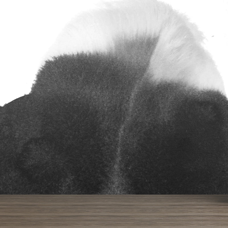 Minimalist Ink Brushstroke Wall Mural Black and White Waterproofing Wall Decor for Room Black Design 5 Clearhalo 'Wall Decor' 'Wall Mural' 1805704