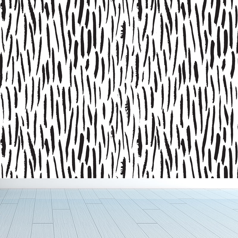 Modern Geometric Wall Mural Non-Woven Stain Resistant Black and White Wall Art for Home Black Design 2 Clearhalo 'Wall Decor' 'Wall Mural' 1805864