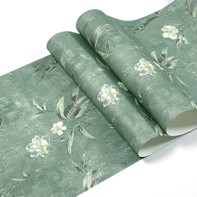 Warm Yellow Non-Woven Decorative Dense Flower Pattern Wallpaper, 20.5"W x 33'L Clearhalo 'Country wall decor' 'Rustic' 'Wallpaper' Wall Decor' 1806252