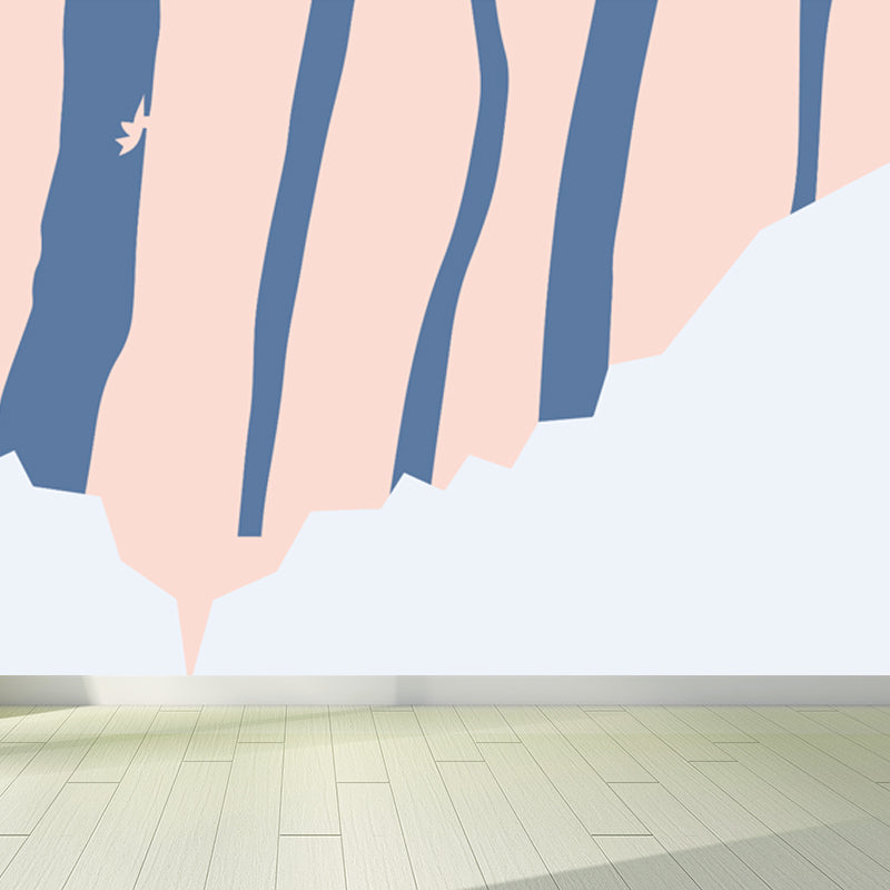 Large Flower Wall Paper Mural Modernist Pretty Plant Wall Covering in Light Color Pink Clearhalo 'Wall Decor' 'Wall Mural' 1807188