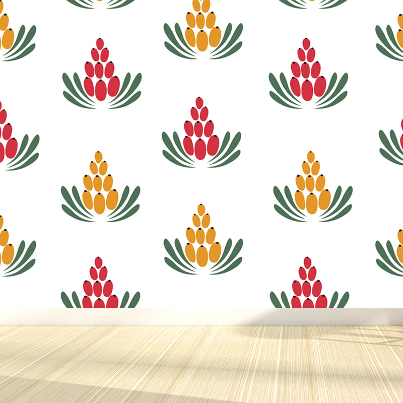 Multicolored Childrens Art Mural Decal Large Blooming Flower Wall Decor for Bedroom Yellow Clearhalo 'Wall Decor' 'Wall Mural' 1807373