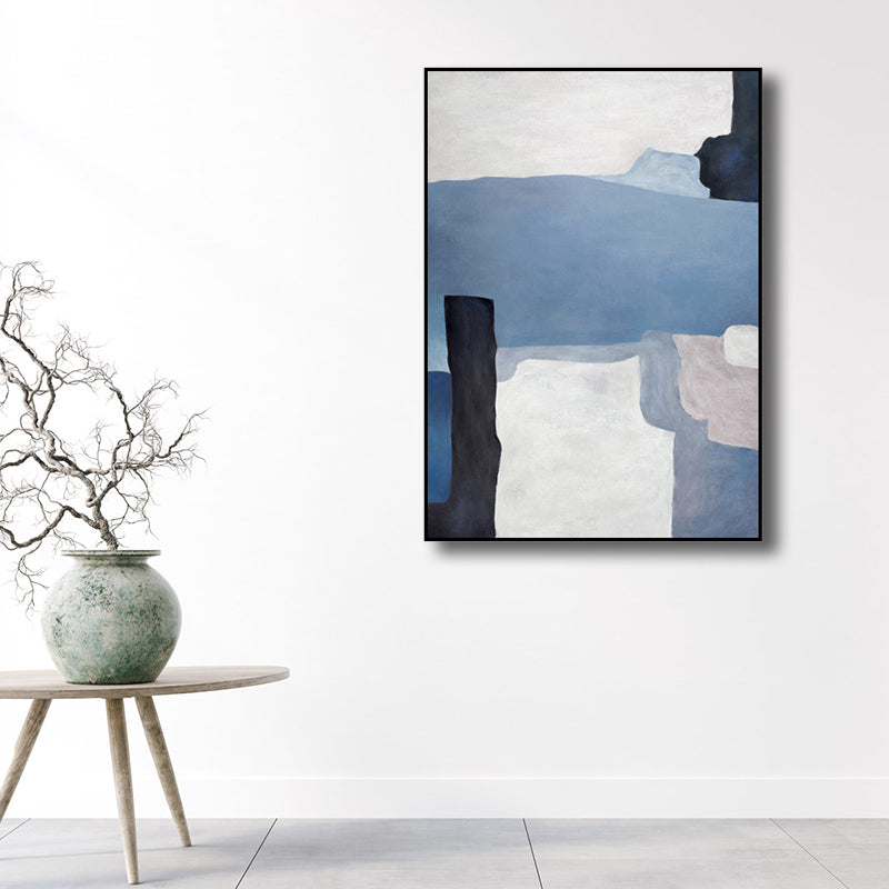 Illustration Watercolor Canvas Abstract Expressionism Textured Wall Art Decor in Light Color Black Clearhalo 'Arts' 'Canvas Art' 1808329