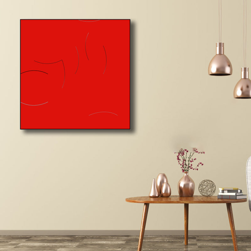 Pastel Color Abstract Wrapped Canvas Textured Scandinavian Living Room Wall Art Decor Red Clearhalo 'Arts' 'Canvas Art' 1808511