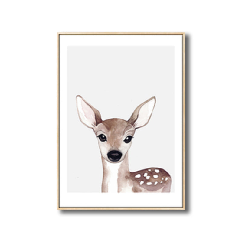 Kids Style Illustration Animal Canvas Art Light Color Textured Wall Decor for Living Room Clearhalo 'Art Gallery' 'Canvas Art' 'Kids' Arts' 1809051