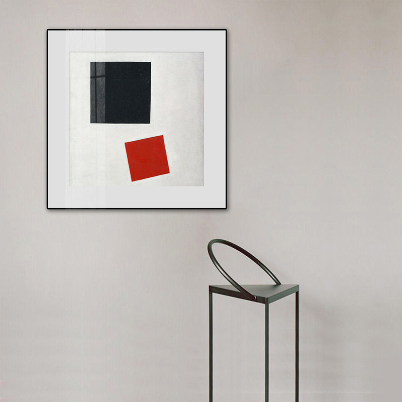 Pastel Color Abstract Expressionism Canvas Print Geometric Wall Art Decor for Kitchen Red Clearhalo 'Arts' 'Canvas Art' 1809418