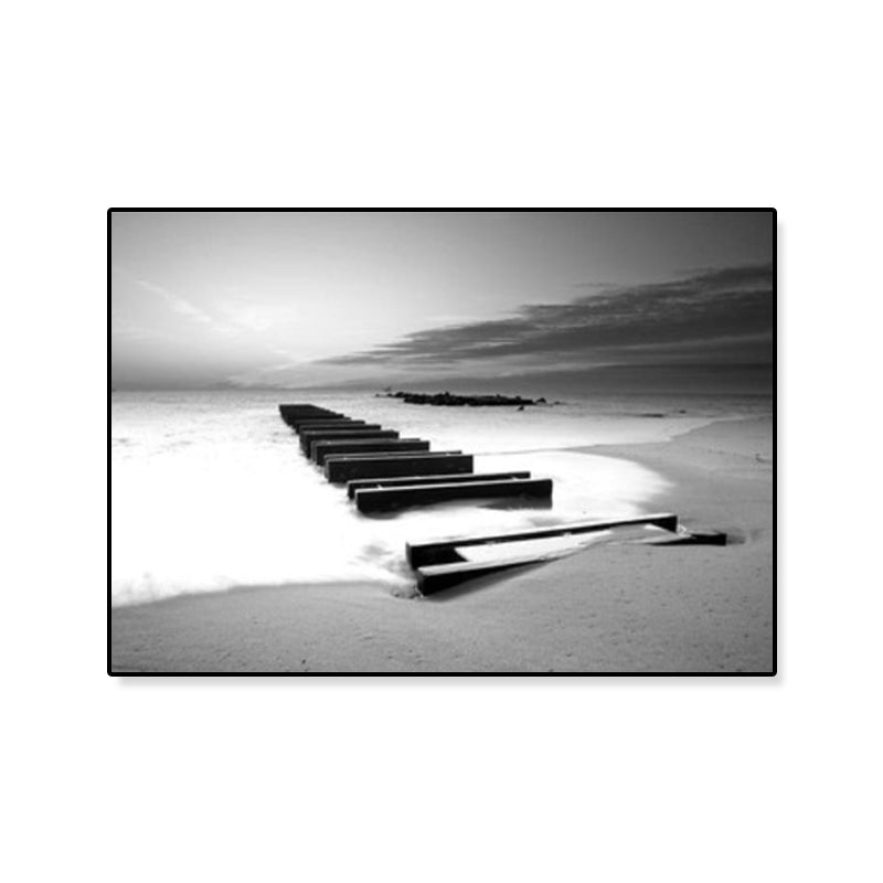 Modernism Photograph Seascape Art Print Canvas Textured Dark Color Wall Decor for Home Clearhalo 'Art Gallery' 'Canvas Art' 'Contemporary Art Gallery' 'Modern' Arts' 1809436