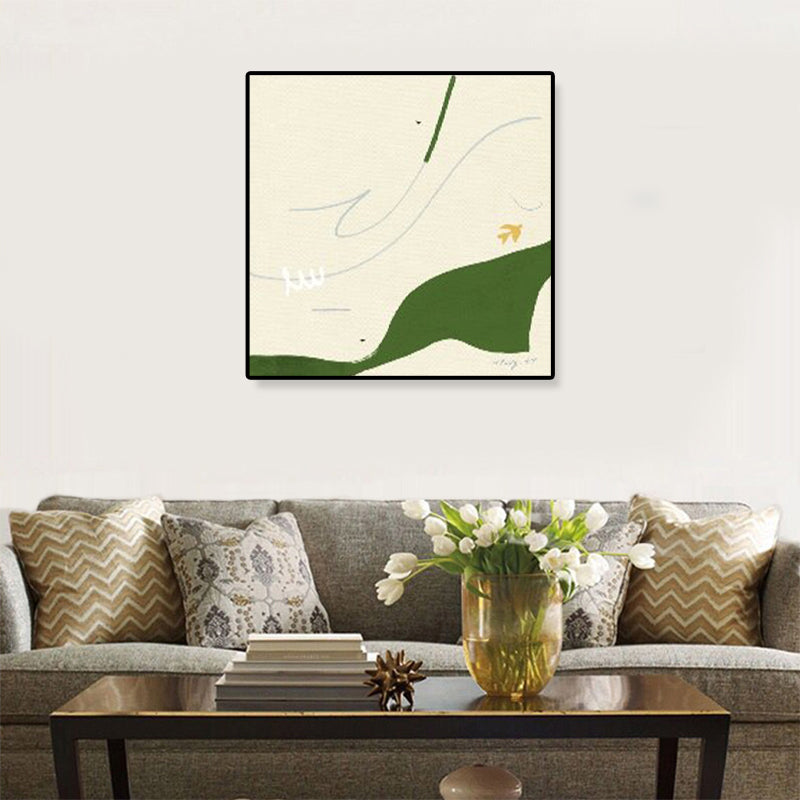 Irregular Pattern Wall Art Decor Girls Bedroom Abstract Wrapped Canvas in Pastel Color Green Clearhalo 'Arts' 'Canvas Art' 1810346
